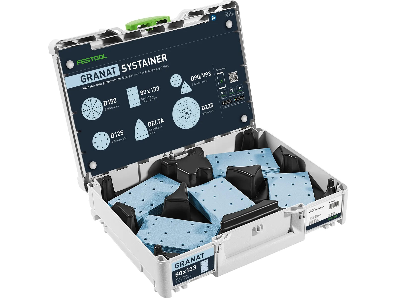 FESTOOL ACCESSORY 578194 SYS-STF 80X133 GR set abrasive assortment Systainer3