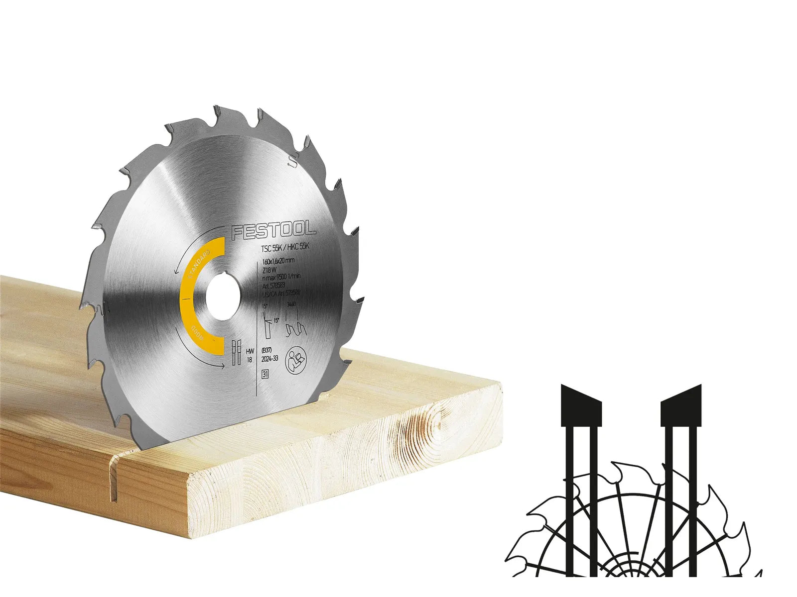 FESTOOL ACCESSORY 578583 HW 160x1.6x20 W18 Circular saw blade